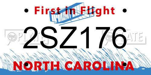 2SZ176 North Carolina License Plate