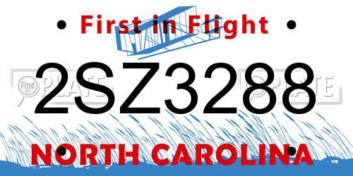 2SZ3288 North Carolina License Plate