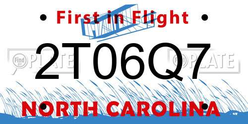 2T06Q7 North Carolina License Plate