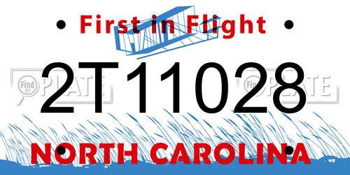 2T11028 North Carolina License Plate