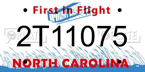 2T11075 North Carolina License Plate