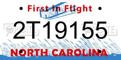 2T19155 North Carolina License Plate