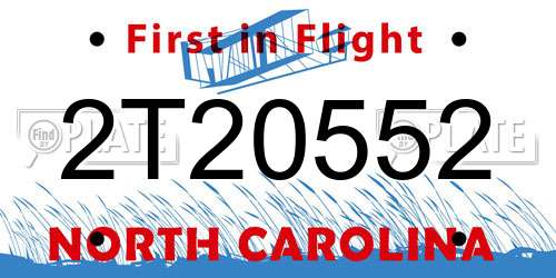 2T20552 North Carolina License Plate