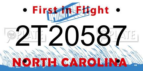 2T20587 North Carolina License Plate