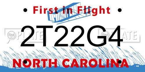2T22G4 North Carolina License Plate