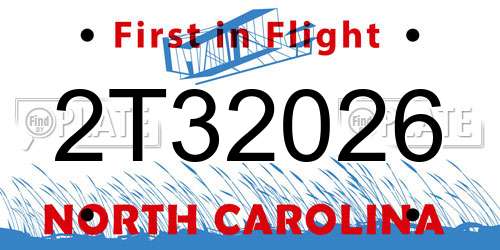 2T32026 North Carolina License Plate
