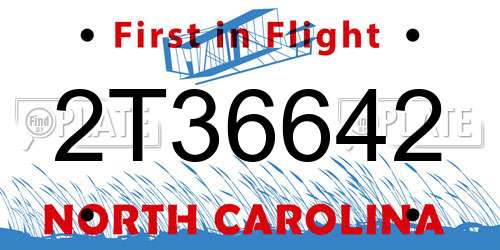 2T36642 North Carolina License Plate