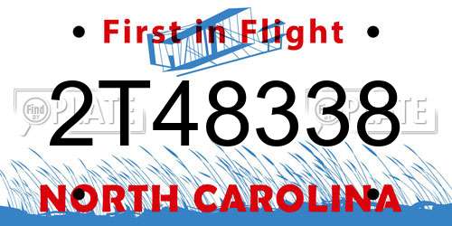 2T48338 North Carolina License Plate