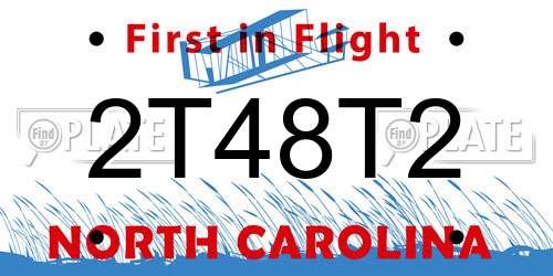 2T48T2 North Carolina License Plate