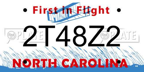 2T48Z2 North Carolina License Plate