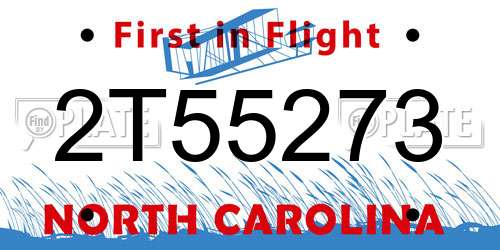 2T55273 North Carolina License Plate