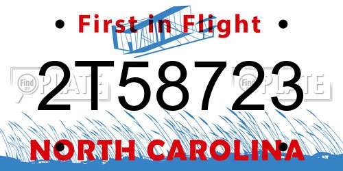 2T58723 North Carolina License Plate