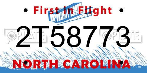 2T58773 North Carolina License Plate