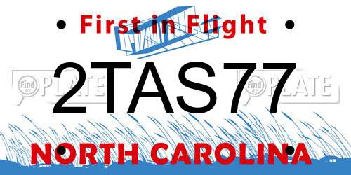 2TAS77 North Carolina License Plate