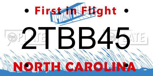 2TBB45 North Carolina License Plate