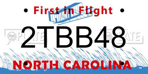 2TBB48 North Carolina License Plate