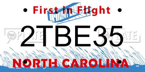 2TBE35 North Carolina License Plate