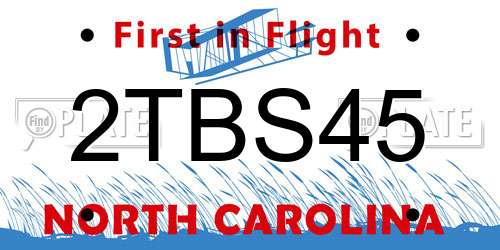 2TBS45 North Carolina License Plate