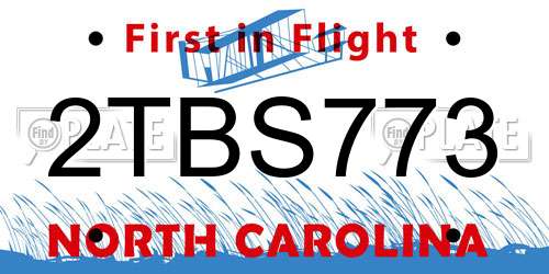 2TBS773 North Carolina License Plate