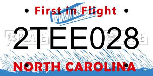 2TEE028 North Carolina License Plate