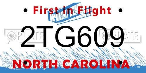 2TG609 North Carolina License Plate