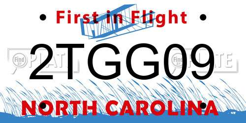 2TGG09 North Carolina License Plate