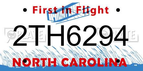 2TH6294 North Carolina License Plate