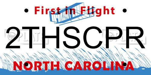 2THSCPR North Carolina License Plate