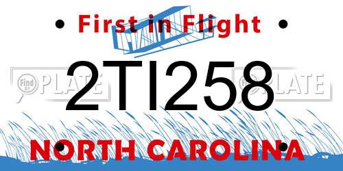 2TI258 North Carolina License Plate