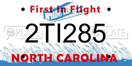 2TI285 North Carolina License Plate