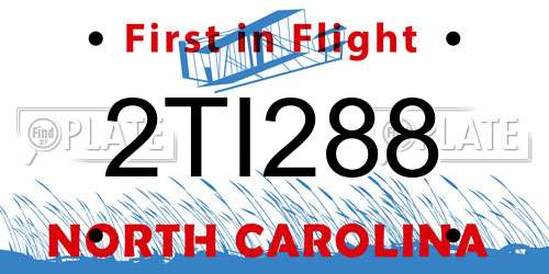 2TI288 North Carolina License Plate