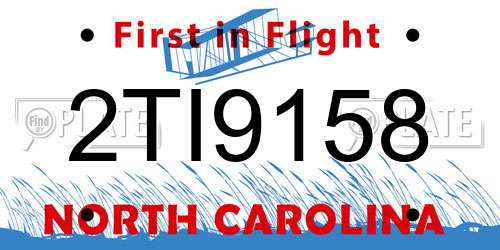 2TI9158 North Carolina License Plate