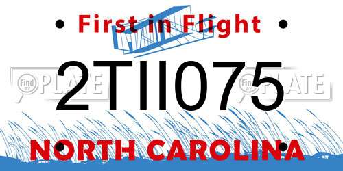2TII075 North Carolina License Plate