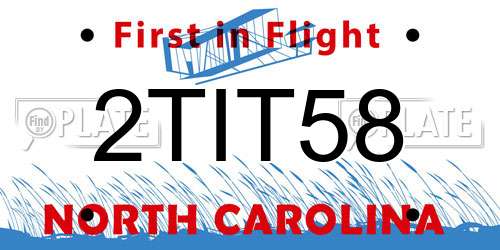 2TIT58 North Carolina License Plate