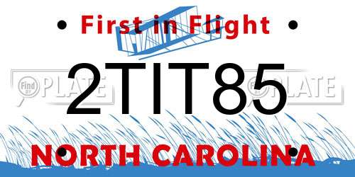 2TIT85 North Carolina License Plate