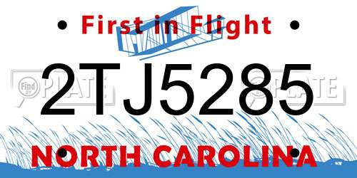 2TJ5285 North Carolina License Plate