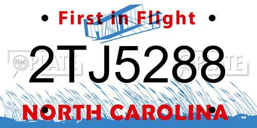 2TJ5288 North Carolina License Plate
