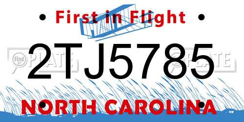 2TJ5785 North Carolina License Plate