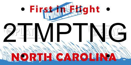 2TMPTNG North Carolina License Plate