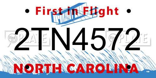 2TN4572 North Carolina License Plate