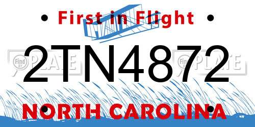 2TN4872 North Carolina License Plate