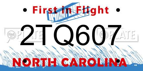 2TQ607 North Carolina License Plate