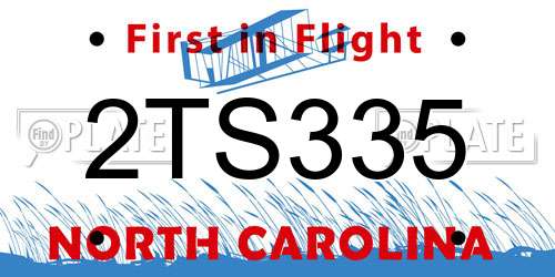 2TS335 North Carolina License Plate