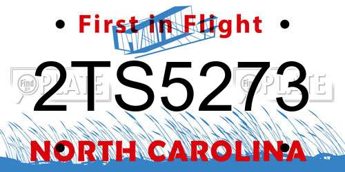 2TS5273 North Carolina License Plate