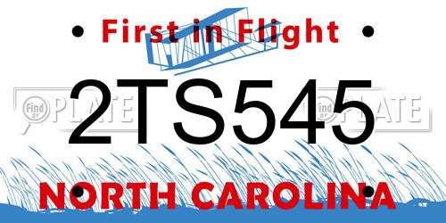 2TS545 North Carolina License Plate