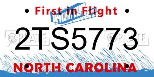 2TS5773 North Carolina License Plate