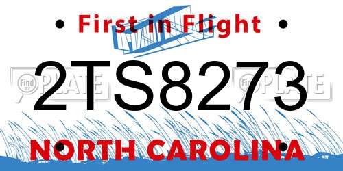 2TS8273 North Carolina License Plate