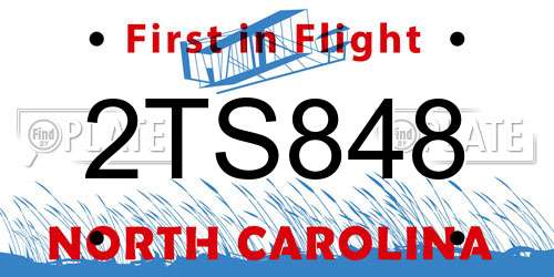 2TS848 North Carolina License Plate