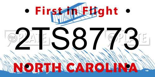 2TS8773 North Carolina License Plate