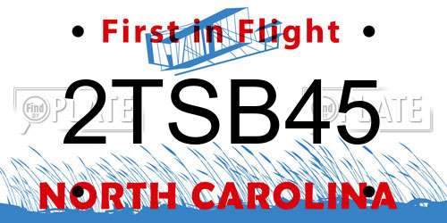 2TSB45 North Carolina License Plate